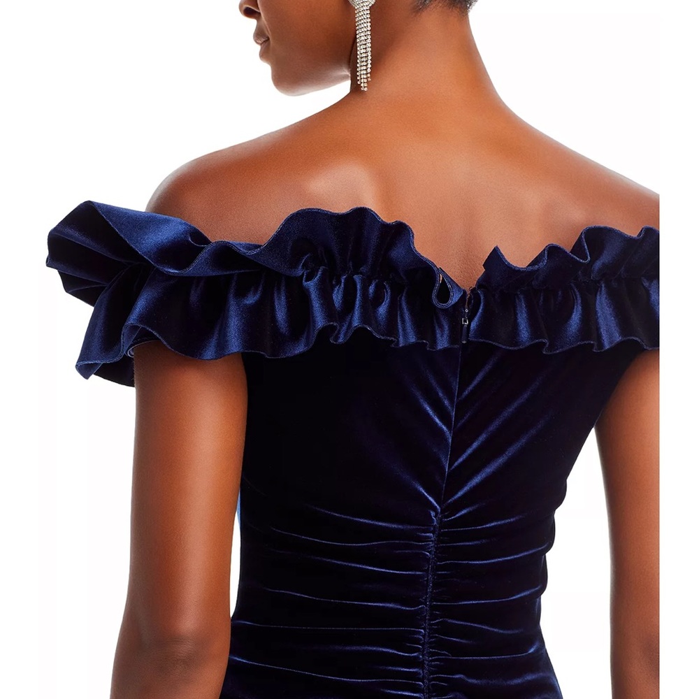Aqua Velvet Ruffle Dress - Picture 7 of 7